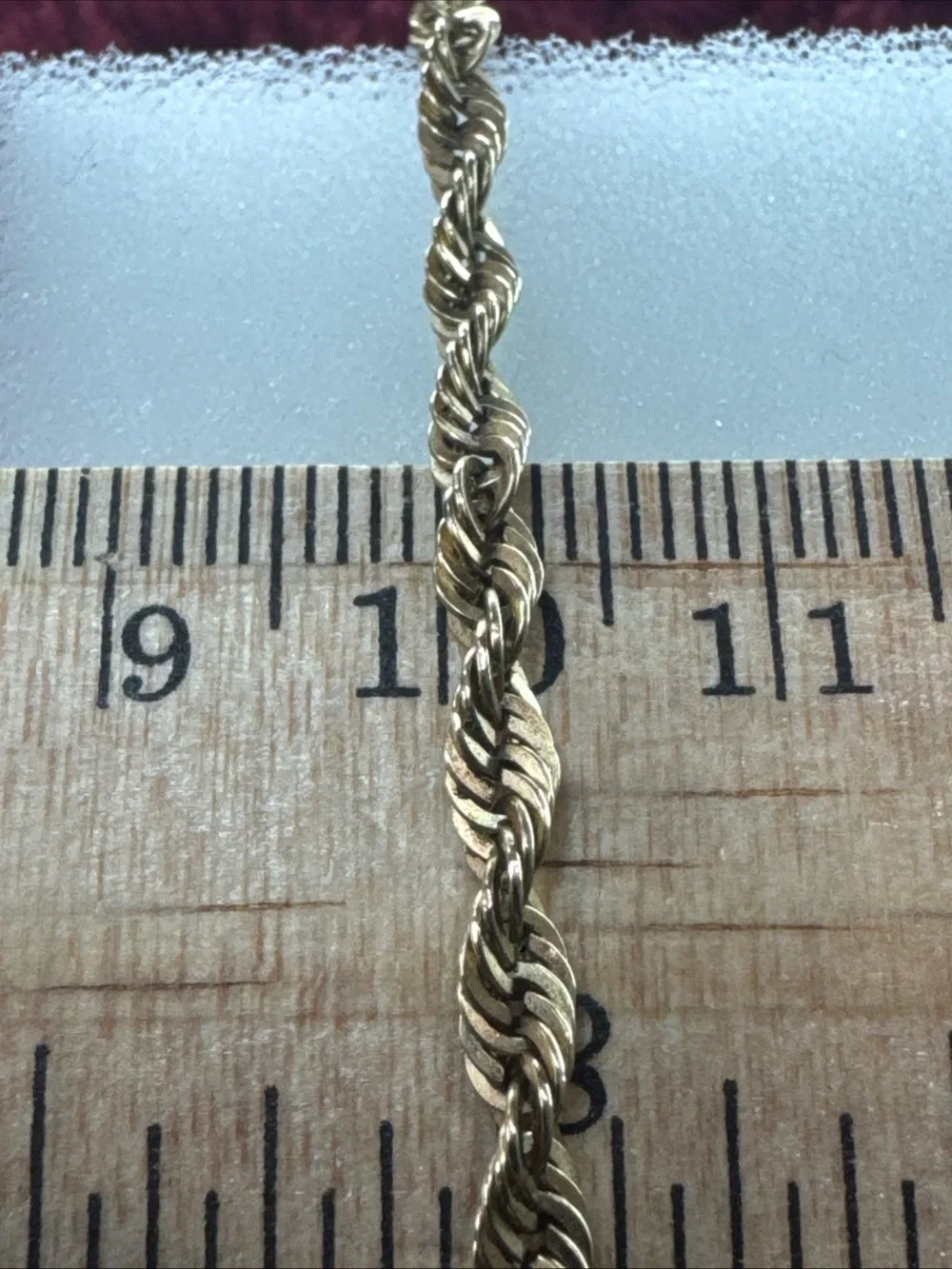 10K Yellow Gold Rope Chain Necklace 20” 3mm 4.7g Broken Needs Repair